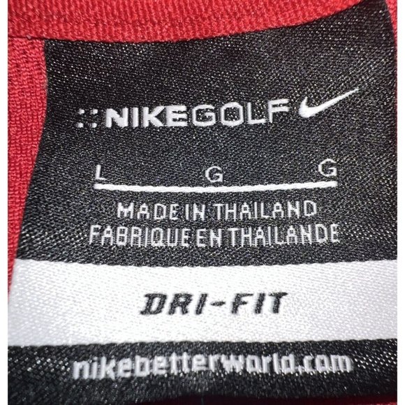 Nike Golf Shirt Polo Red Dri Fit Short Sleeve Mens Size Large  NWT - Picture 7 of 9